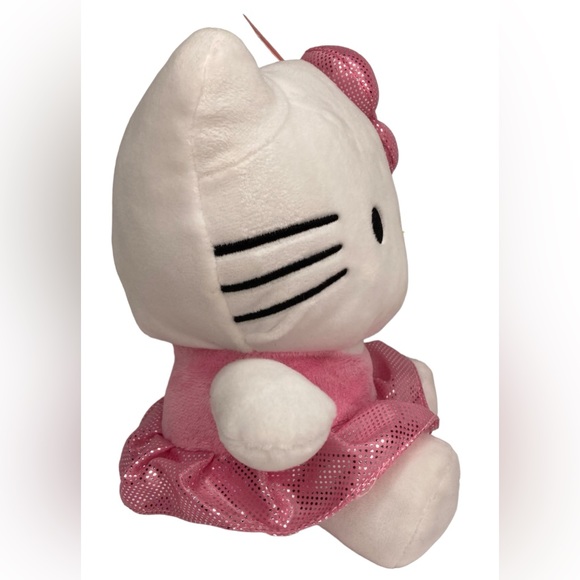 SANRIO Hello Kitty Licensed 8” Plush Coin Piggy Bank With Pink Dress & Pink Bow - Picture 6 of 12